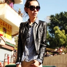 Ando Store - Faux-Leather Zip Jacket
