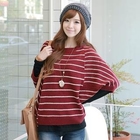 CLICK - Dolman Sleeve Striped Knit Top