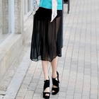 Miss Hong - Elasticized-Waist Chiffon Skirt