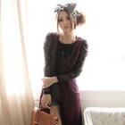ZOO - Shirred-Sleeve Lace-Overlay Top