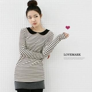 Peter-Pan Collar Striped Top Peter-Pan Collar Striped Top