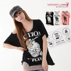 Maymaylu Dreams - Set: 'Skull' Print Cotton Tee + Leopard-Print Tank Top