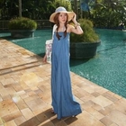 BBon-J - Smocked Denim Maxi Dress