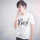 Sha 2 Shop - Scoop Neck Short-Sleeve Print Tee