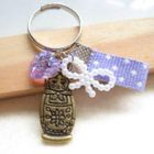 Fit-to-Kill - Hand made Russian dolls with purple heart shape Swarovski crystal ring (Free size)