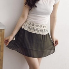 D.P-Shop - Lace-Waist Pleated Skirt