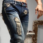 Green Banana - Distressed Straight-Cut Jeans