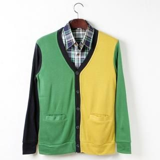 Color-Block V-Neck Cardigan Color-Block V-Neck Cardigan