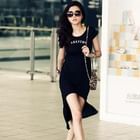 PUFFY - Asymmetric Hem Print T-Shirt Dress
