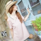 Kiwi Shop - Set: Off-Shoulder Chiffon Top+Striped Tank Top