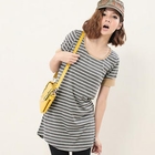 CatWorld - Contrast-Trim Striped T-Shirt Dress