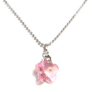 Charming Necklace with Swarovski Sparkling Crystal (Sparkling Pink Flower)