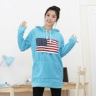 SDKING - Print Hooded Long Pullover