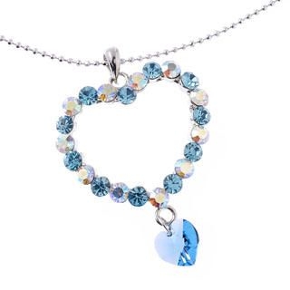 Heart Dangled Heart Pendant (Blue)