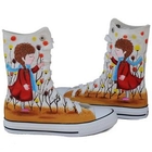 Maner - Girl Print Mid-Calf Canvas Sneakers