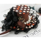 Fit-to-Kill - Dotted Lace With Big Rose Hairpin -Black
