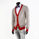 Purplow - Contrast-Trim Patterned Cardigan