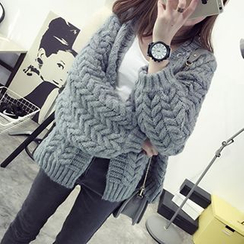 FR - Cable-Knit Open-Front Cardigan FR - Cable-Knit Open-Front Cardigan