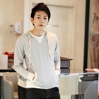 VINTAGE BROTHERS - Contrast-Trim Hooded Pullover