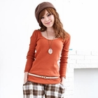 Tokyo Fashion - Scoop Neck Ribbed Top