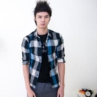 INTHING - Elbow-Sleeve Plaid Shirt