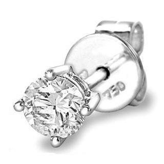 18K White Gold Single Diamond Earring