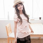 CatWorld - Short-Sleeve Ruffle-Trim Top