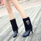 Smoothie - Rhinestone & Chain Fleece-Lined Boots