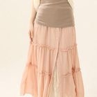 CatWorld - Tiered Buttoned Long Skirt
