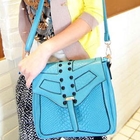 19th Street - Croc-Grain Studded Cross Bag