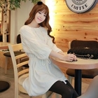 CLICK - 3/4-Sleeve Knit Dress with Cord
