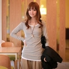 CLICK - Set of 2: Ribbed Henley