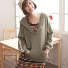 CatWorld - Dolman-Sleeve Lace-Trim Hooded Top