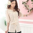 Tokyo Fashion - Lace-Trim Long Blouse