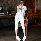 REDBALL - Set: Hooded Short-Sleeve Top + Harem Pants