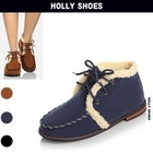 Holly Shoes - Fleece Lined Lace-Up Sneakers
