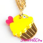 Sweet & Co. - Mini Yellow Cupcake Crystal Gold Necklace