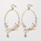 Moonbasa - Rhinestone Butterfly & Flower Earrings