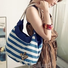 PG Beauty - Striped Anchor Appliqué Hobo Bag