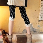 Ando Store - Lace-Trim Polka Dot Leggings