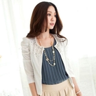Tokyo Fashion - Pleated-Sleeve Studded Jacket