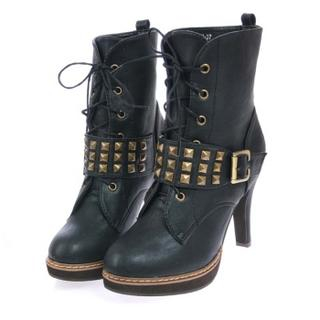 Lace-Up Studded Platform Boots Lace-Up Studded Platform Boots