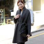 ode' - Shawl-Collar Knit Coat with Sash