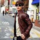 SLIM&FIT - Faux-Leather Zip Jacket