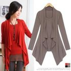 HUVIA - Open-Front Ruffled Cardigan