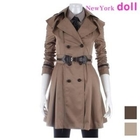NewYork doll - Double-Breasted Trench Coat with Belt