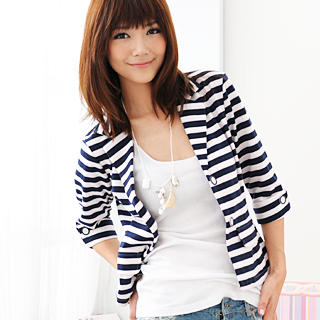 Striped Jersey Blazer