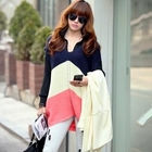 REDOPIN - Short-Sleeve Color-Block Knit Top