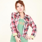 ZOO - Contrast-Cuff Plaid Shirt