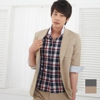 SEOBEAN - 3/4-Sleeve One Button Blazer